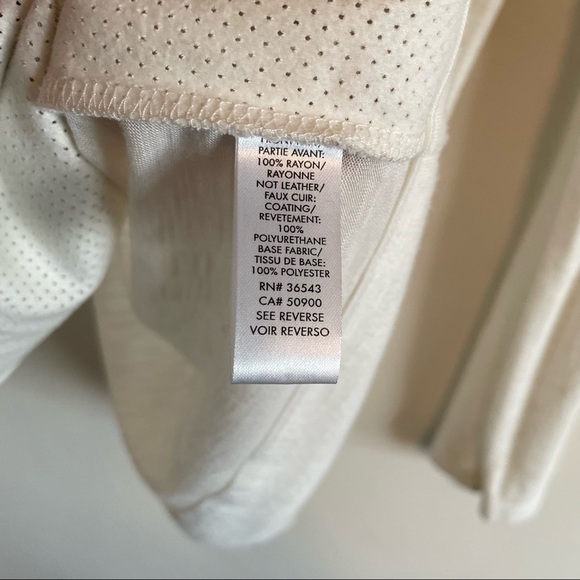 Calvin Klein White Perforated Faux Leather Open Cardigan - Picture 4 of 6